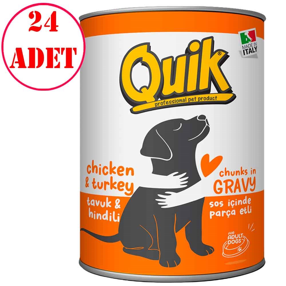 Quik Köpek Konservesi Tavuk Hindi 415 gr 24 AD 32122541 Amazon Pet Center
