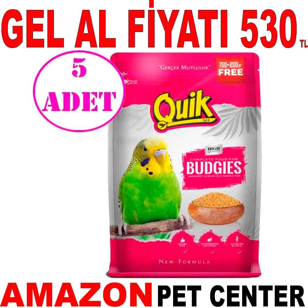 Quik Muhabbet Kuşu Yemi 750+250 Gr 5 AD Gel Al 19797007 Amazon Pet Center