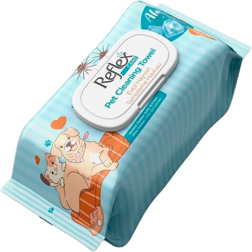 Reflex Care Alaçatı Ice Kokulu Kedi ve Köpekler için Çok Amaçlı Hijyenik Temizleme Mendili (50'li) 8698995038027 Amazon Pet Center