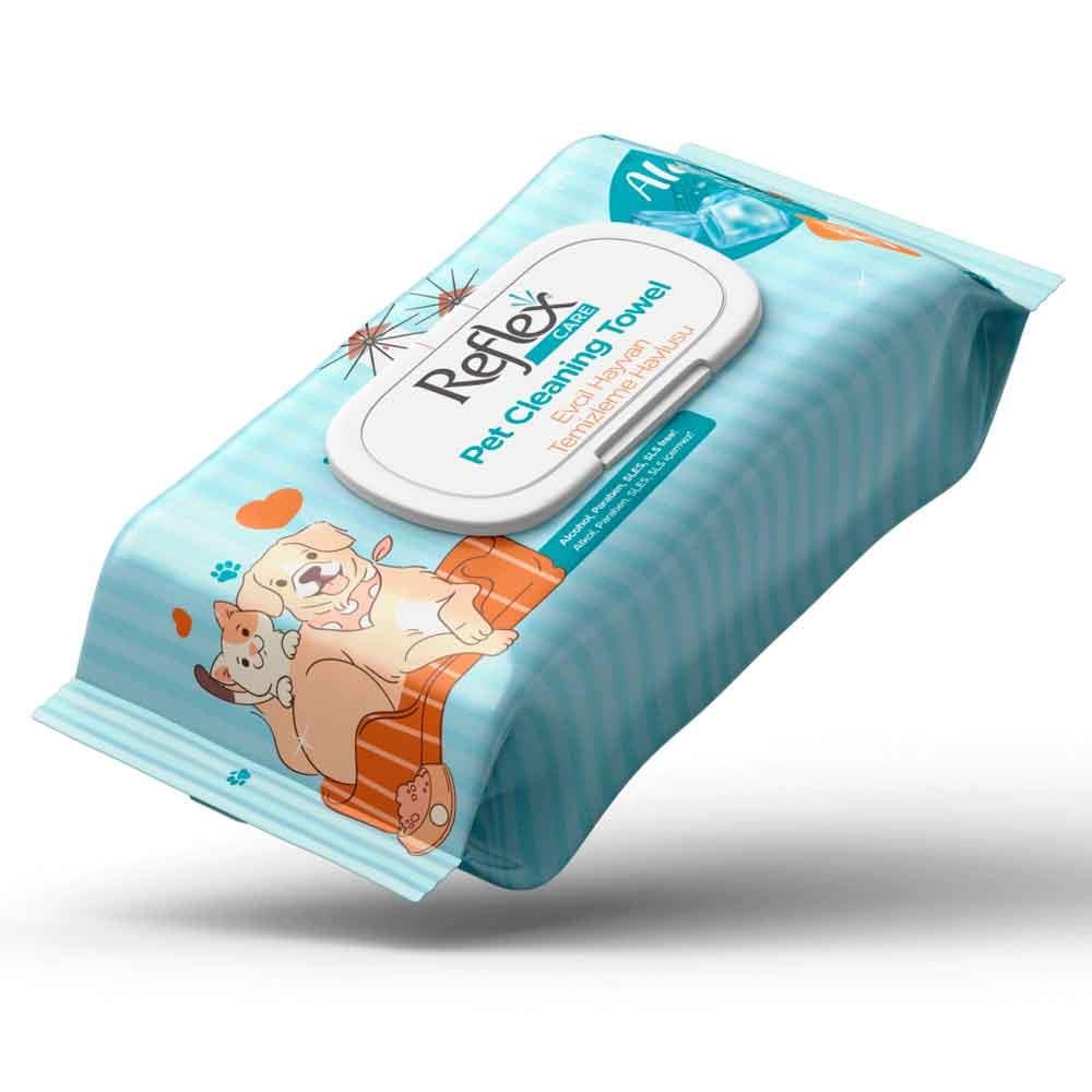 Reflex Care Alaçatı Ice Kokulu Kedi ve Köpekler için Çok Amaçlı Hijyenik Temizleme Mendili (50'li) 8698995038027 Amazon Pet Center