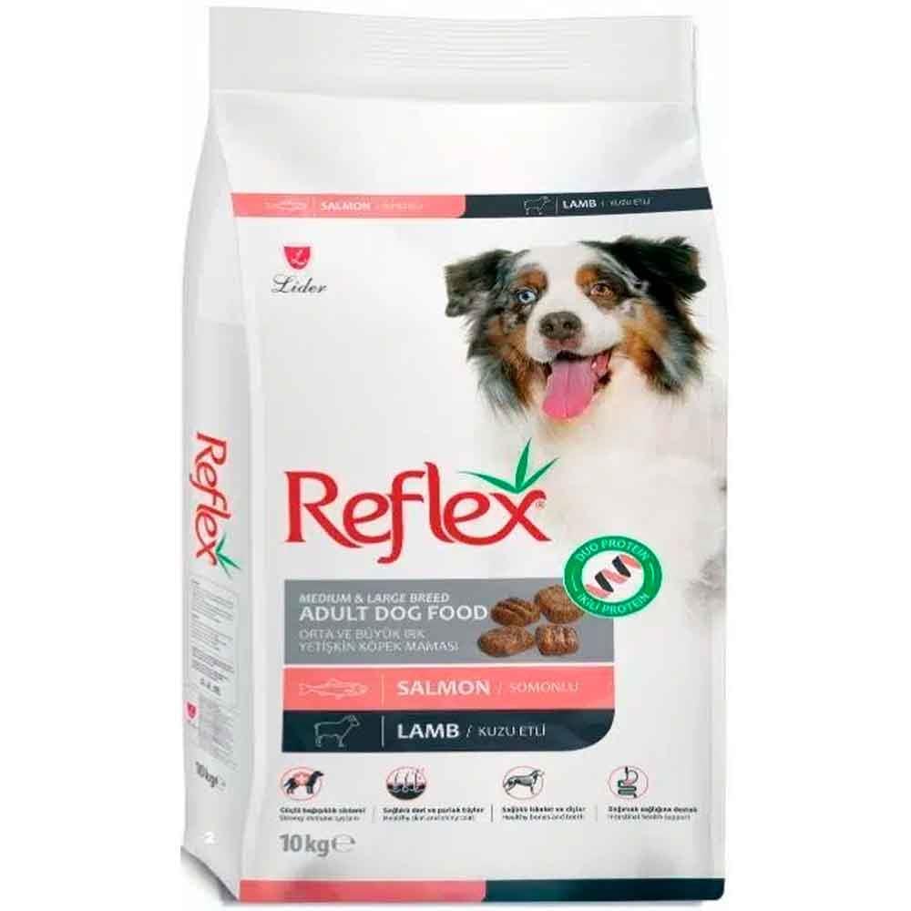 Reflex Duo Somonlu ve Kuzulu Orta ve Büyük Irk Köpek Maması 10 Kg 8698995037426 Amazon Pet Center
