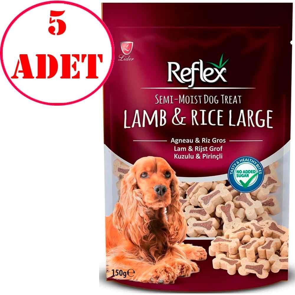 Reflex Kuzulu ve Pirinçli Büyük Kemikler Yumuşak Köpek Ödülü 150 Gr 5 AD 35005681 Amazon Pet Center