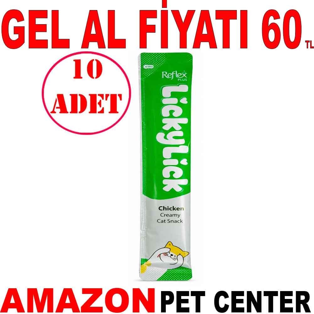 Reflex Plus Licky Lick Tavuklu Sıvı Kedi Ödülü 15 Gr 10 AD Gel Al 35008040 Amazon Pet Center
