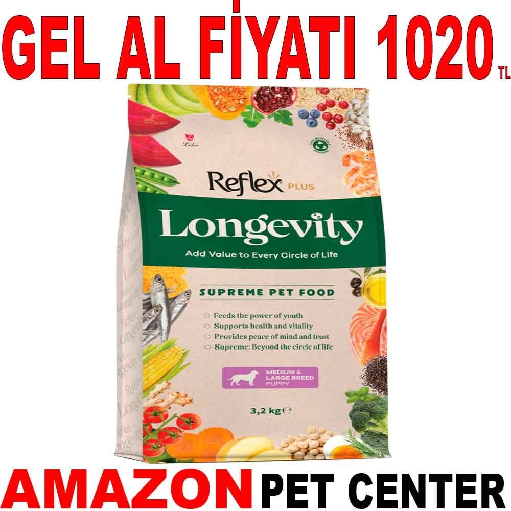 Reflex Plus Longevity Hipoalerjenik Orta ve Büyük Irk Yavru Köpek Maması 3,2 Kg Gel Al 35008545 Amazon Pet Center
