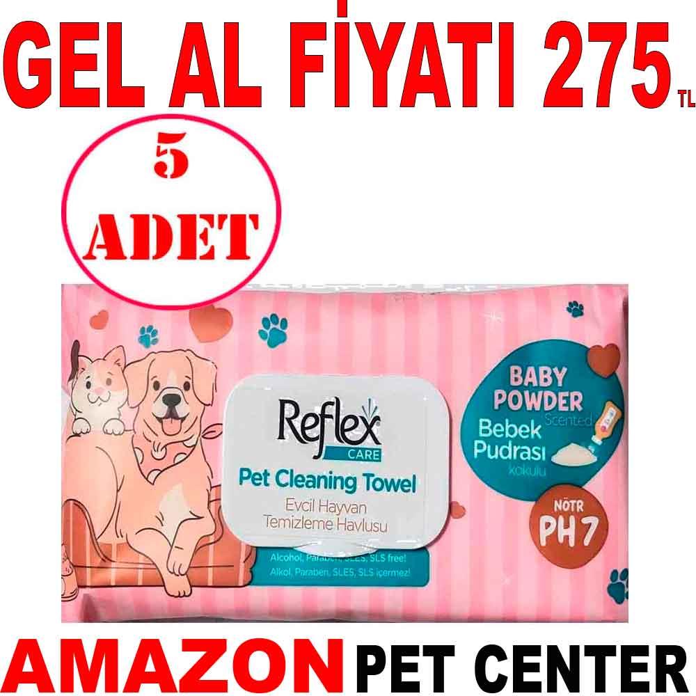 Reflex Temizleme Mendili 50'li PK 5 AD 22160003 Amazon Pet Center