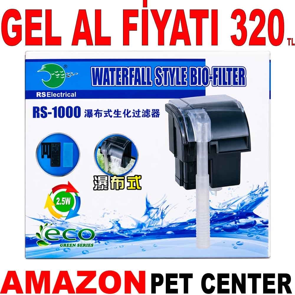 RS 1000 Akvaryum Şelale Filtre 600 L/H 2,5 W Gel Al 35010333 Amazon Pet Center