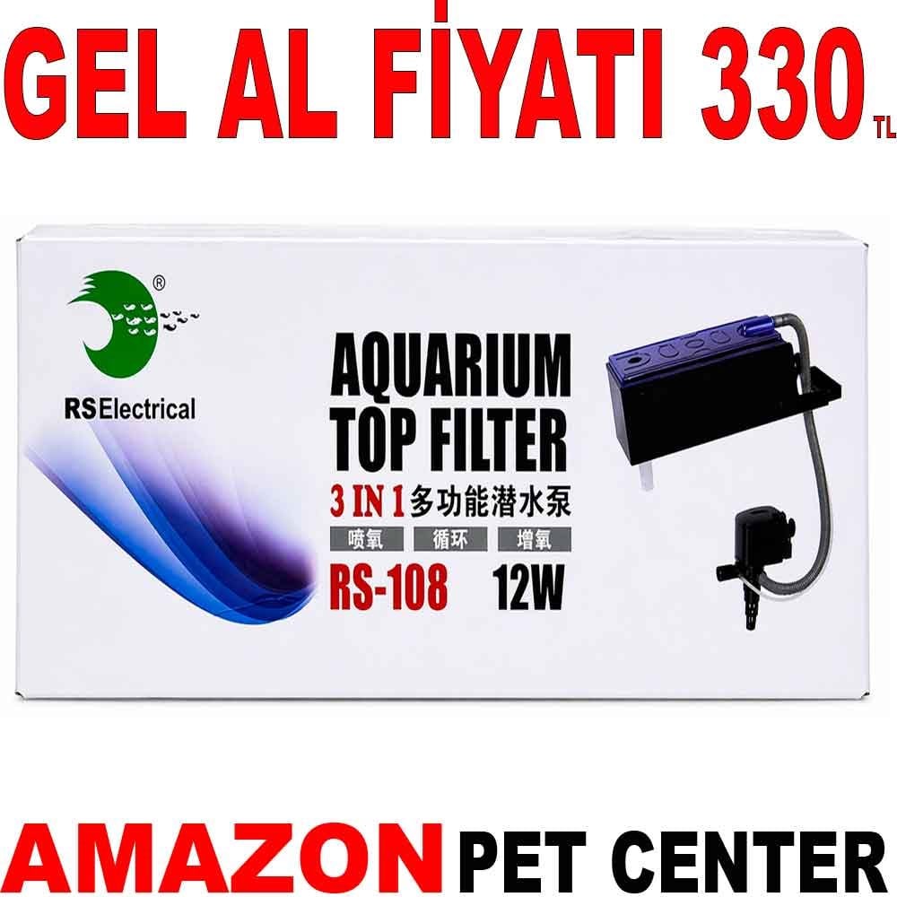 RS 188 Akvaryum Tepe Filtre 800 L/H 12 W Gel Al 35010517 Amazon Pet Center