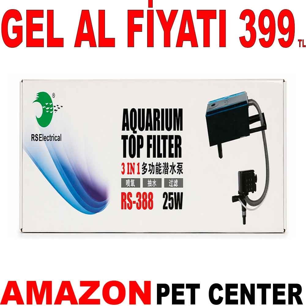 RS 388 Akvaryum Tepe Filtre 1750 L/H 25 W Gel Al 35010555 Amazon Pet Center