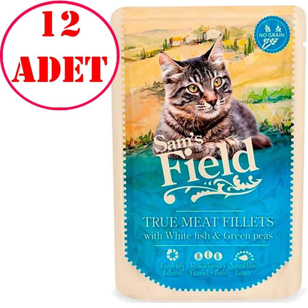 Sam's Field Kedi Konservesi Balıklı Bezelyeli Tahılsız 85 Gr 12 AD 35001737 Amazon Pet Center