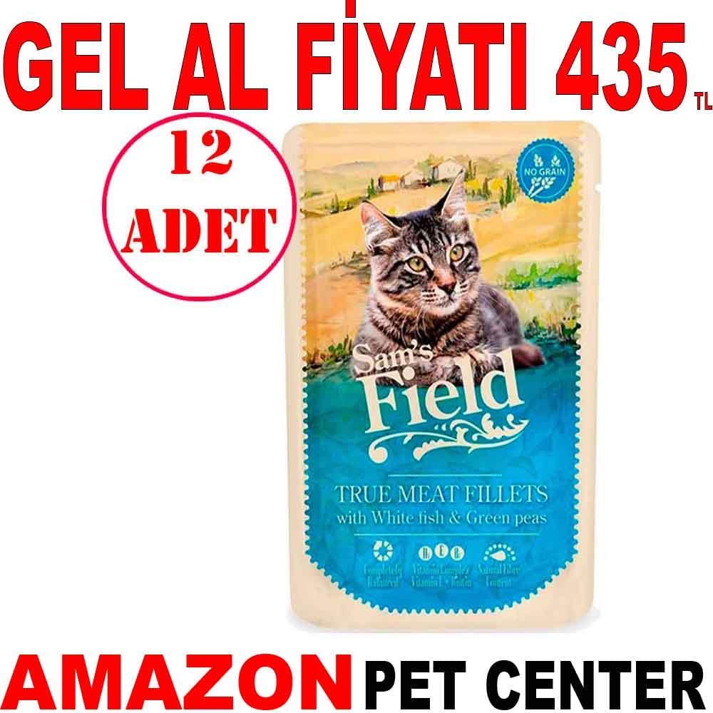 Sam's Field Kedi Konservesi Balıklı Bezelyeli Tahılsız 85 Gr 12 AD 35001744 Amazon Pet Center