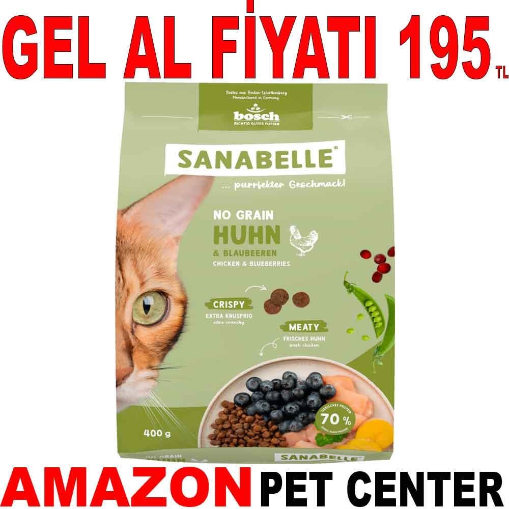 Sanabelle No Grain Tahılsız Tavuklu ve Yaban Mersinli Kedi Maması 400 Gr 35004233 Amazon Pet Center