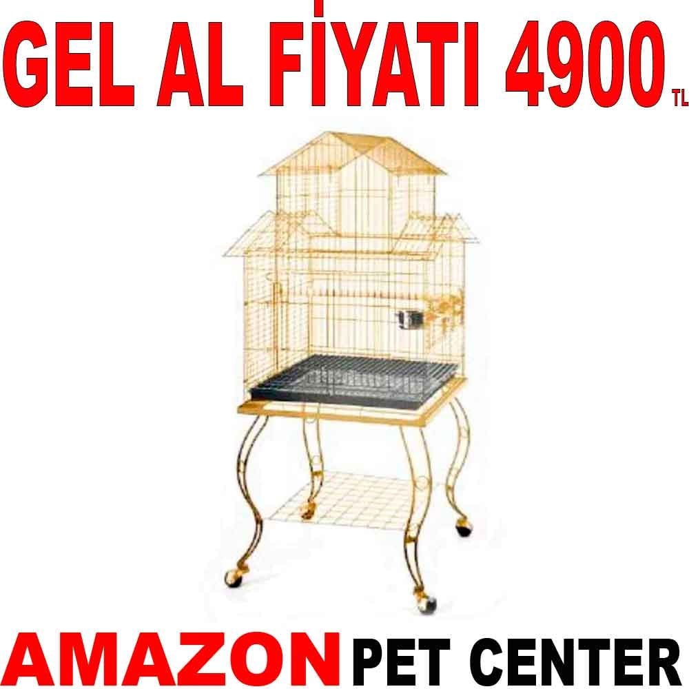 Sehpalı Papağan Kafesi Gold (51 x 51 x 139) Çin Çatılı 933 AG Gel Al 21982002 Amazon Pet Center