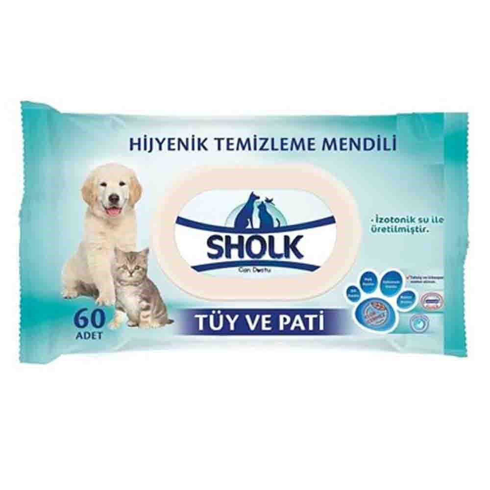 Sholk Hipoalerjenik Hijyenik Temizleme Mendili (60'lı) 8690536905607 Amazon Pet Center