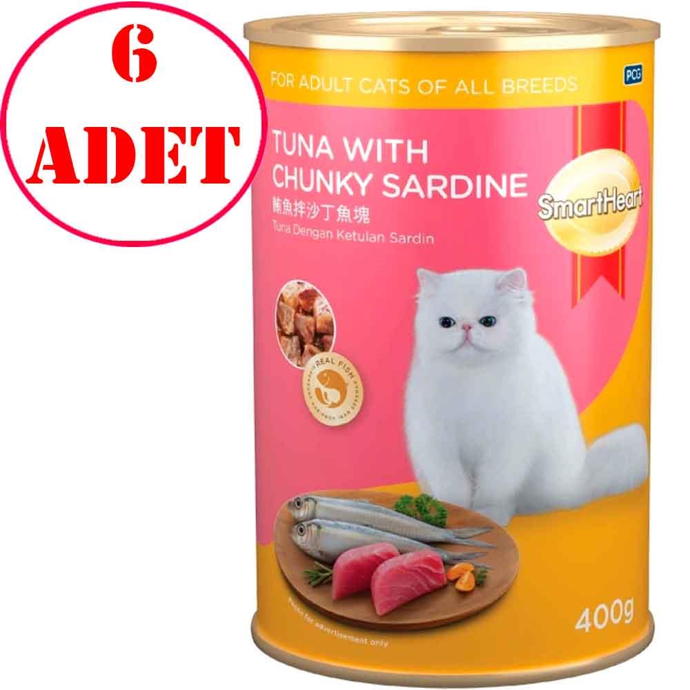 Smart Heart Kedi Konservesi Sardalya ve Ton Balıklı 400 Gr 6 AD 35003861 Amazon Pet Center