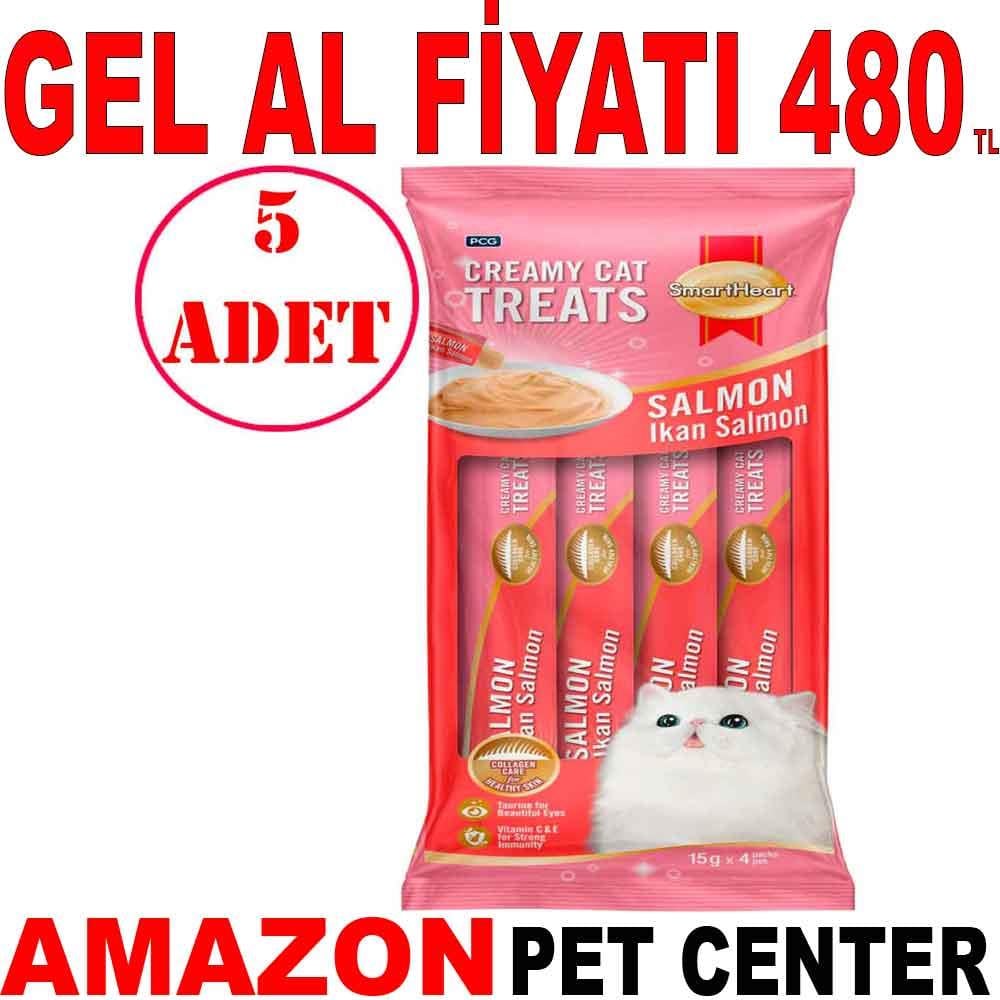 Smart Heart Somonlu Krema Kedi Ödül Maması 4X15 Gr 5 AD Gel Al 35006060 Amazon Pet Center