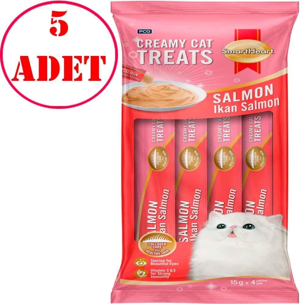 Smart Heart Somonlu Krema Kedi Ödül Maması 4X15 Gr 5 AD 35006053 Amazon Pet Center