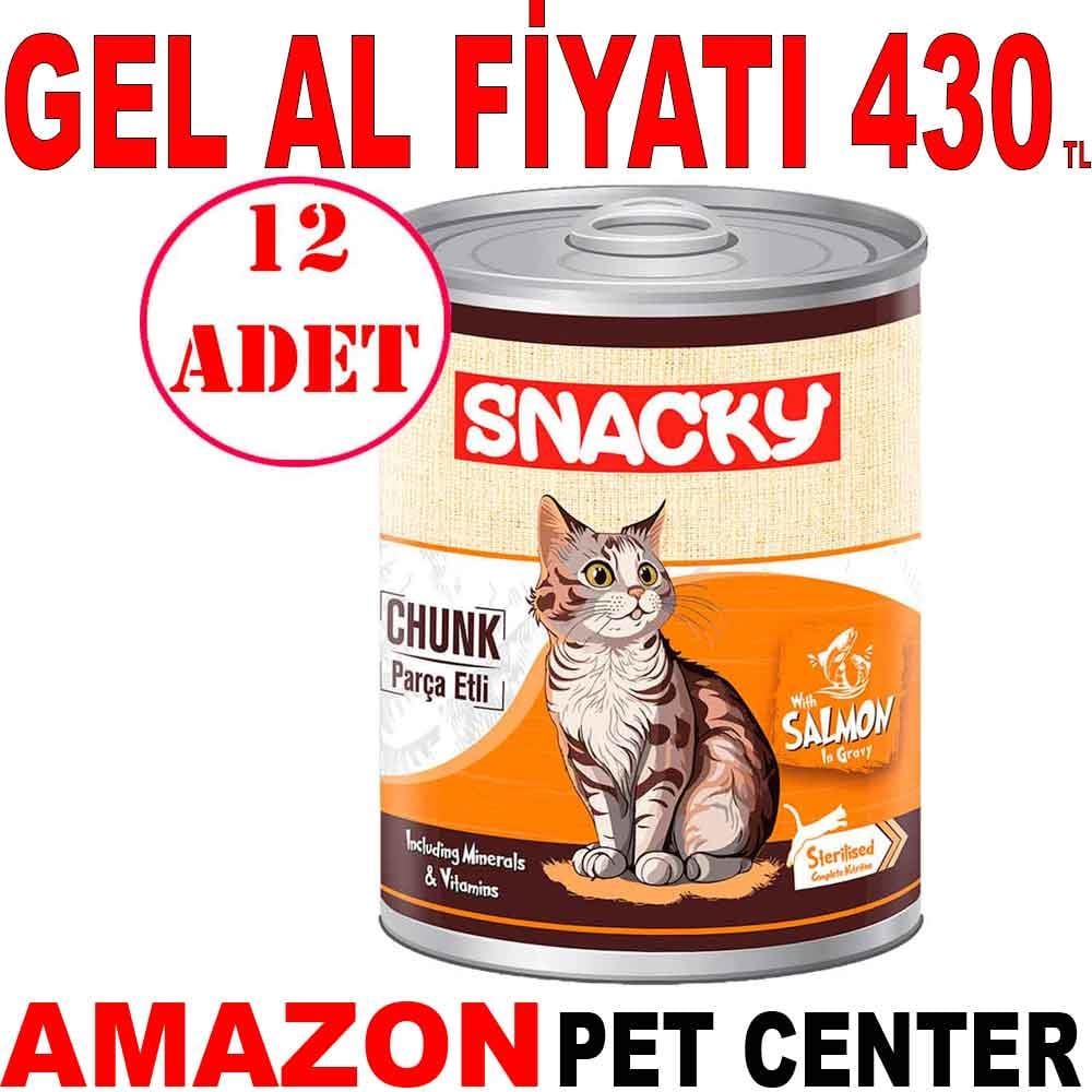 Snacky Chunk Somonlu Kedi Konservesi 400 Gr 12 AD Gel Al 35006312 Amazon Pet Center