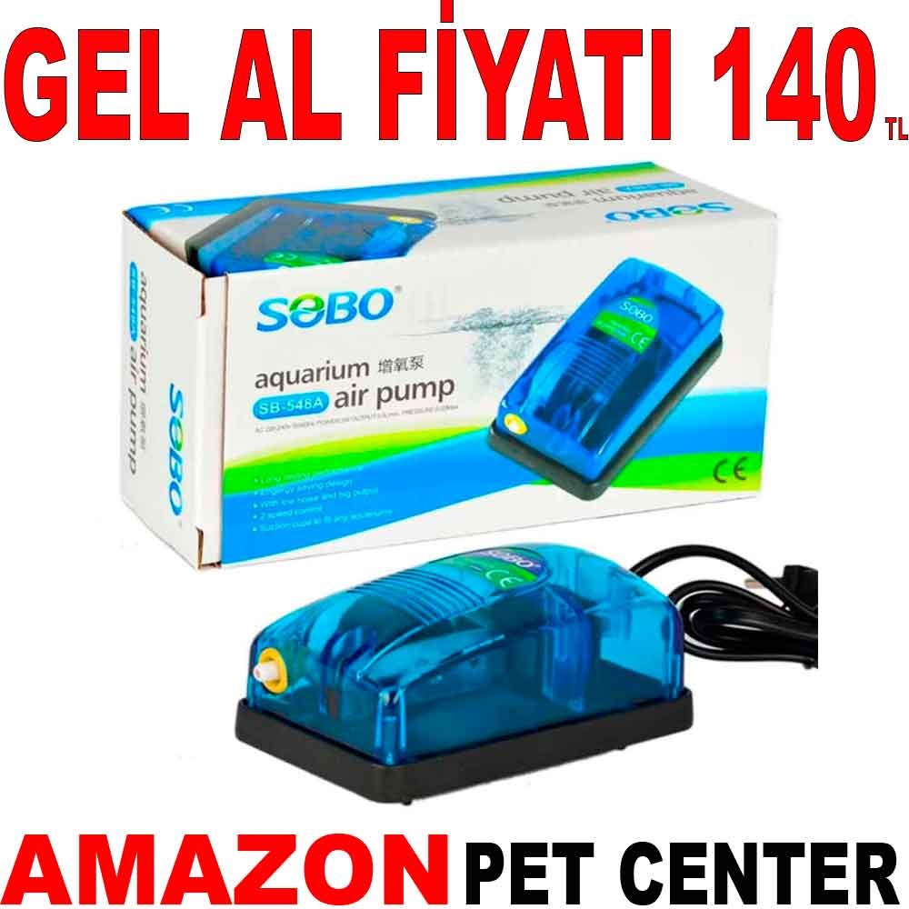 Sobo Akvaryum Hava Motoru Tek Çıkış 3W 3,5 Lt/Min SB-548A Gel Al 35003090 Amazon Pet Center