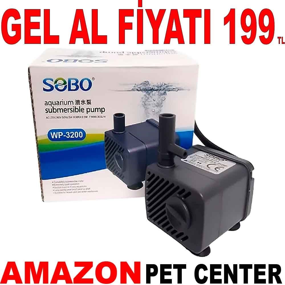 Sobo Akvaryum Kafa Motoru 300Lt/H 5W WP-3200 Gel Al 35009535 Amazon Pet Center