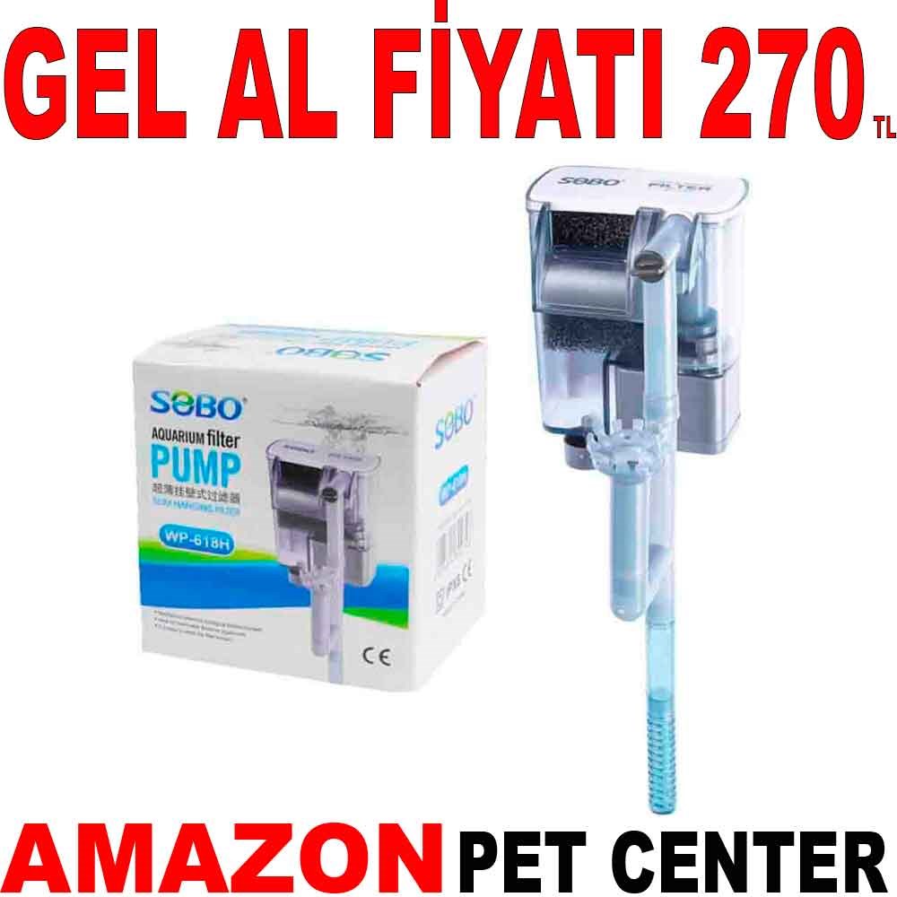 Sobo Akvaryum Şelale Filtre 280 Lt/h 5 W 618H Gel Al 35009405 Amazon Pet Center
