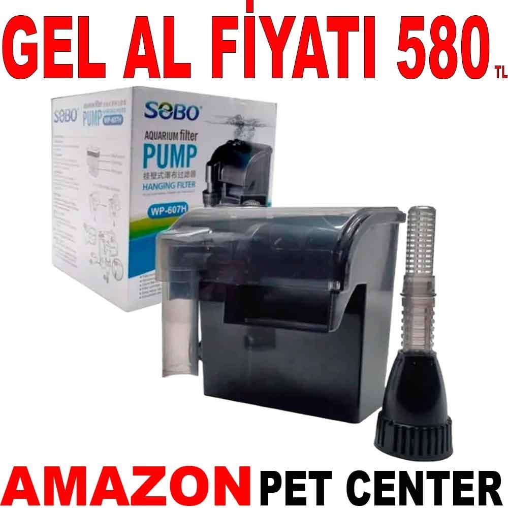 Sobo Akvaryum Şelale Filtre 600 Lt/h 12 W WP-607H Gel Al 35002260 Amazon Pet Center