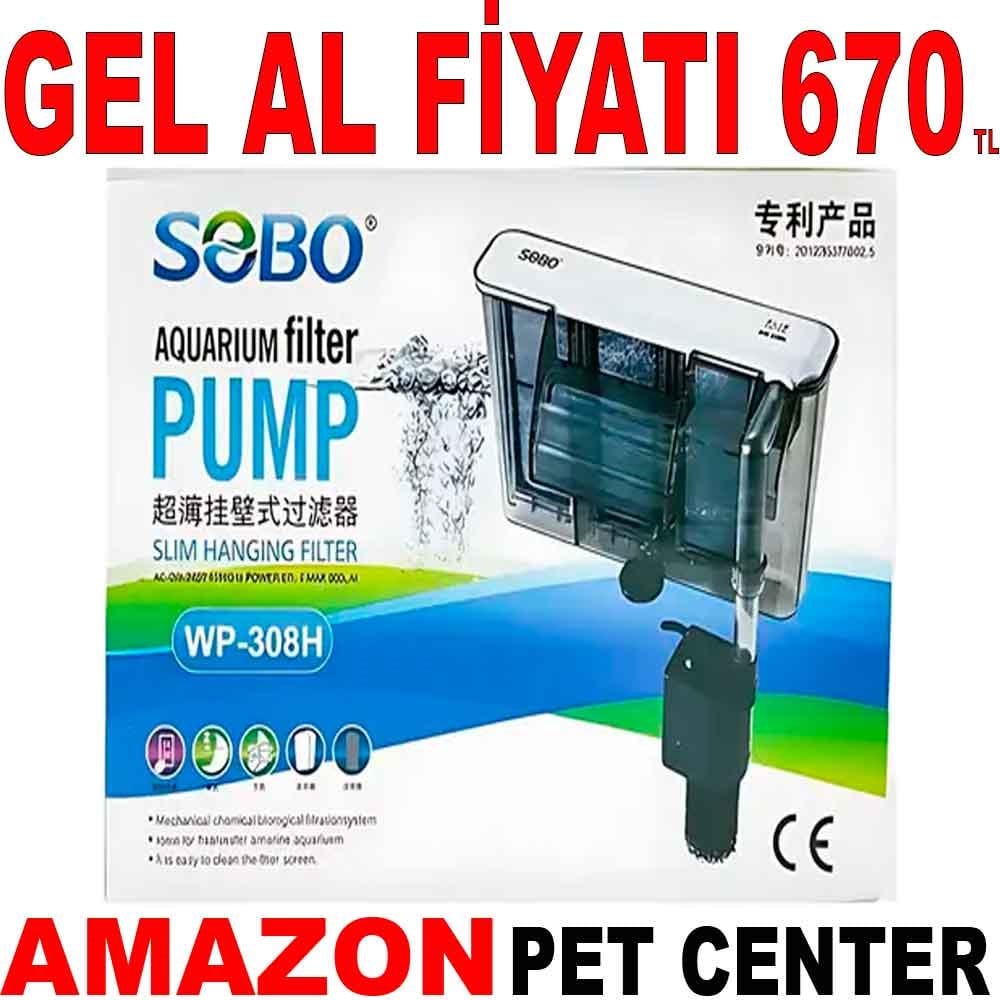 Sobo Mini Askı Şelale Filtre 5,8W 580L/H Gel Al 35009511 Amazon Pet Center