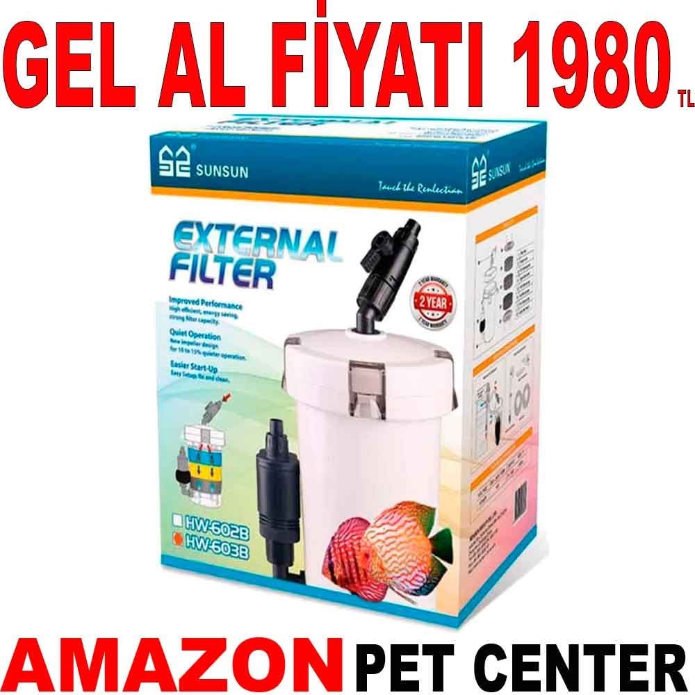 Sun Sun HW-603B Akvaryum Dış Filtre Gel Al 19204000 Amazon Pet Center