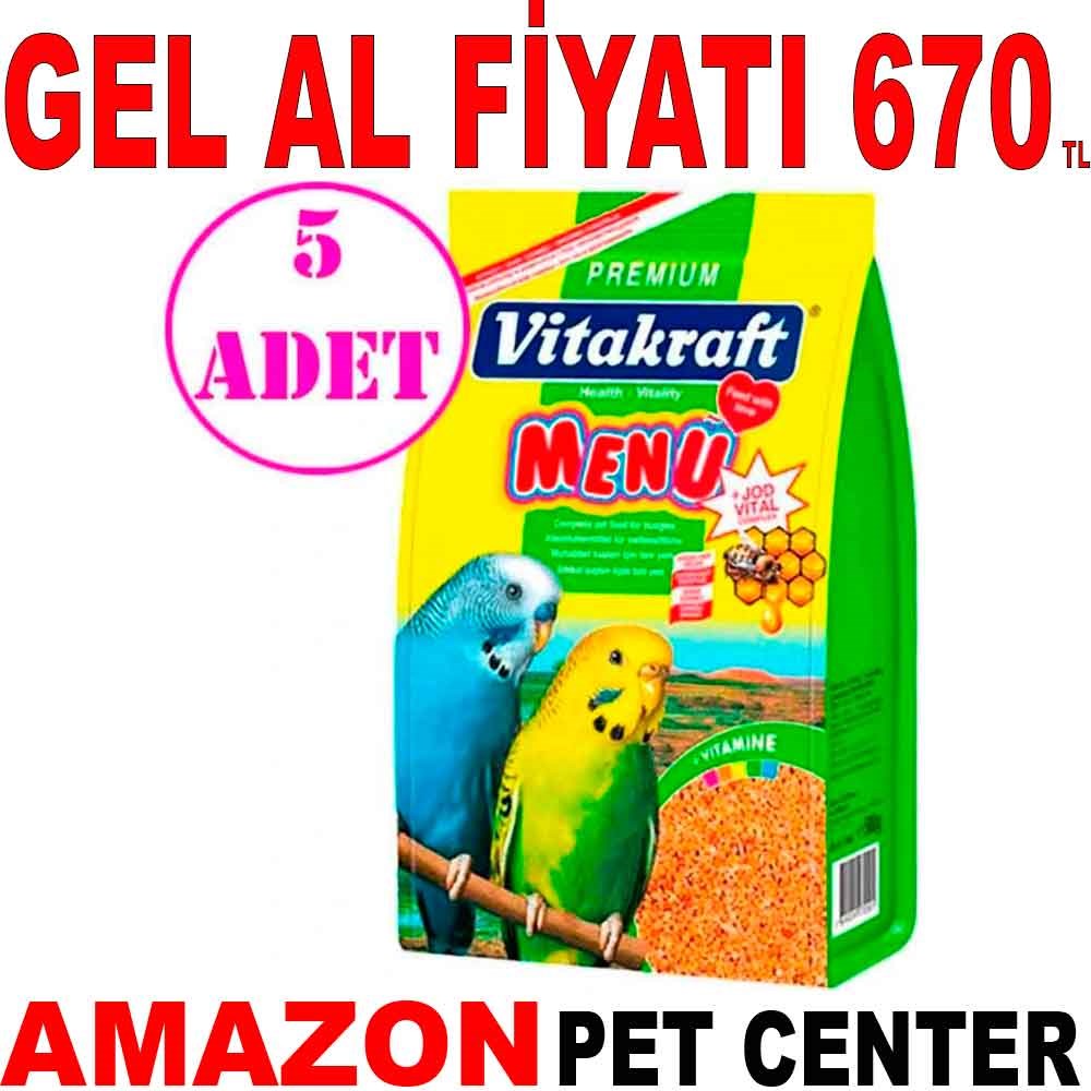 Vitakraft Menü Premium Muhabbet Kuşu Yemi 1000 Gr 5 AD Gel Al 19574004 Amazon Pet Center