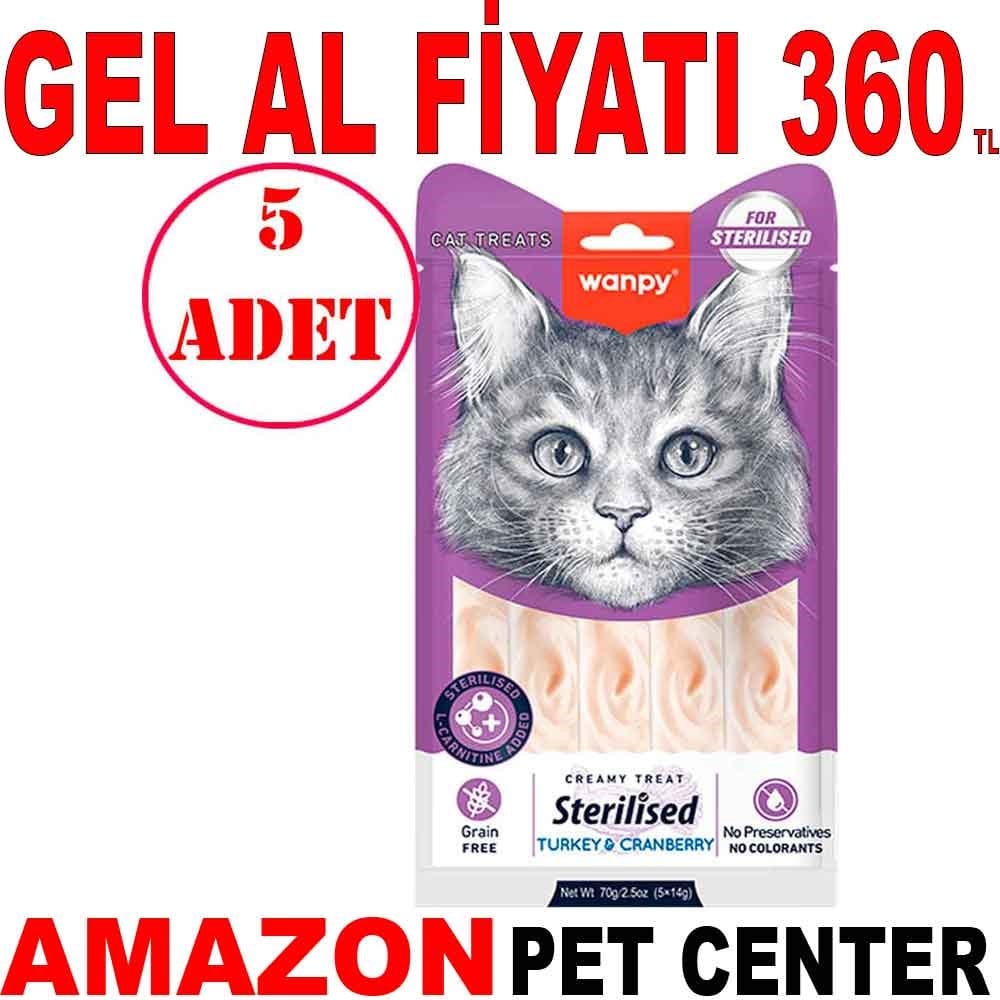 Wanpy Kısır Kedi Ödülü Hindili 14 Gr X 5 Li 5 AD Gel Al 35007586 Amazon Pet Center