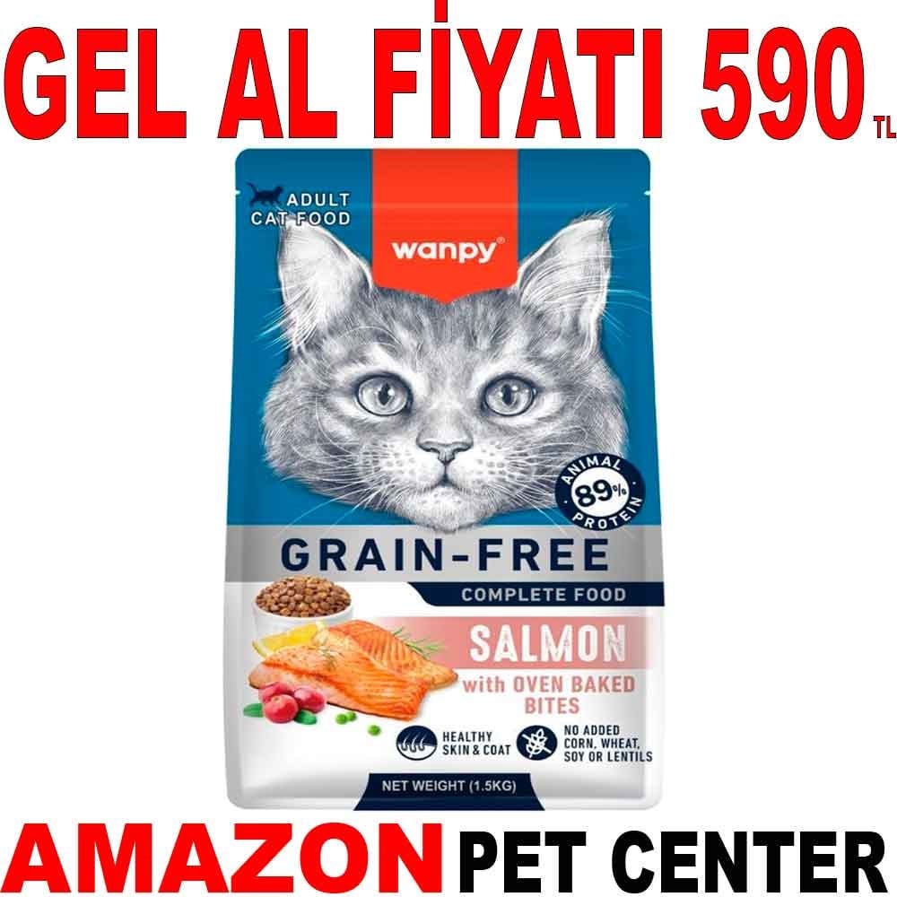 Wanpy Tahılsız Somonlu Kedi Maması 1.5 Kg Gel Al 35008125 Amazon Pet Center