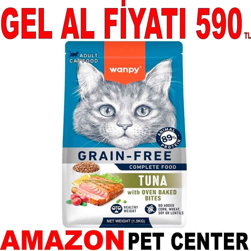 Wanpy Tahılsız Ton Balıklı Yetişkin Kedi Maması 1.5 Kg Gel Al 35008118 Amazon Pet Center