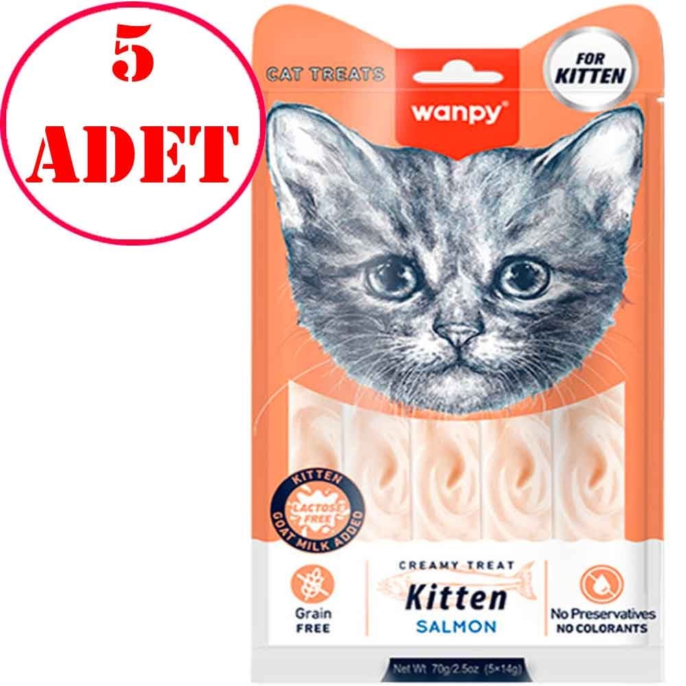 Wanpy Yavru Kedi Ödülü Somonlu 14 Gr X 5 Li 5 AD 35007715 Amazon Pet Center