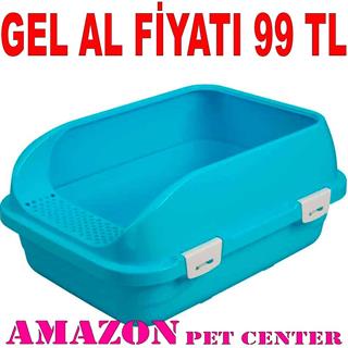 Amazon Açık Izgaralı Kedi Tuvaleti Mavi M 32124590 Amazon Pet Center