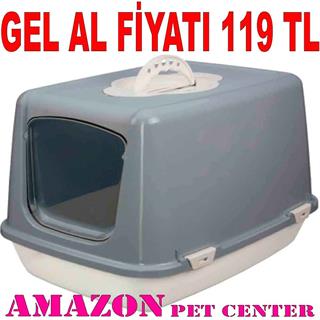 Amazon Kapalı Kedi Tuvaleti Gri 32124637 Amazon Pet Center