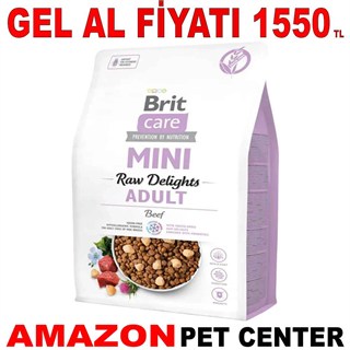 Brit Care Mini Adult Raw Delights Biftekli Mini Irk Yetişkin Köpek Maması 2 kg Gel Al 35015321 Amazon Pet Center