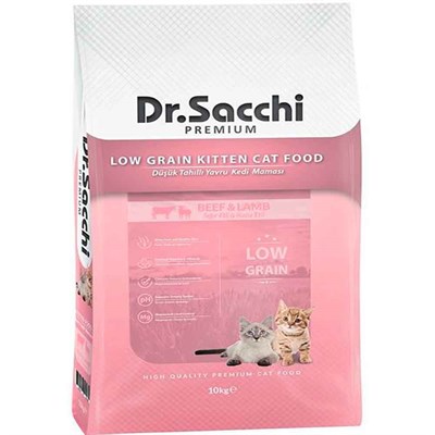 Dr Sacchi Düşük Tahıllı Etli Yavru Kedi Maması 10 KG 8690286591648 Dr Sacchi Yavru Kedi Mamaları Amazon Pet Center