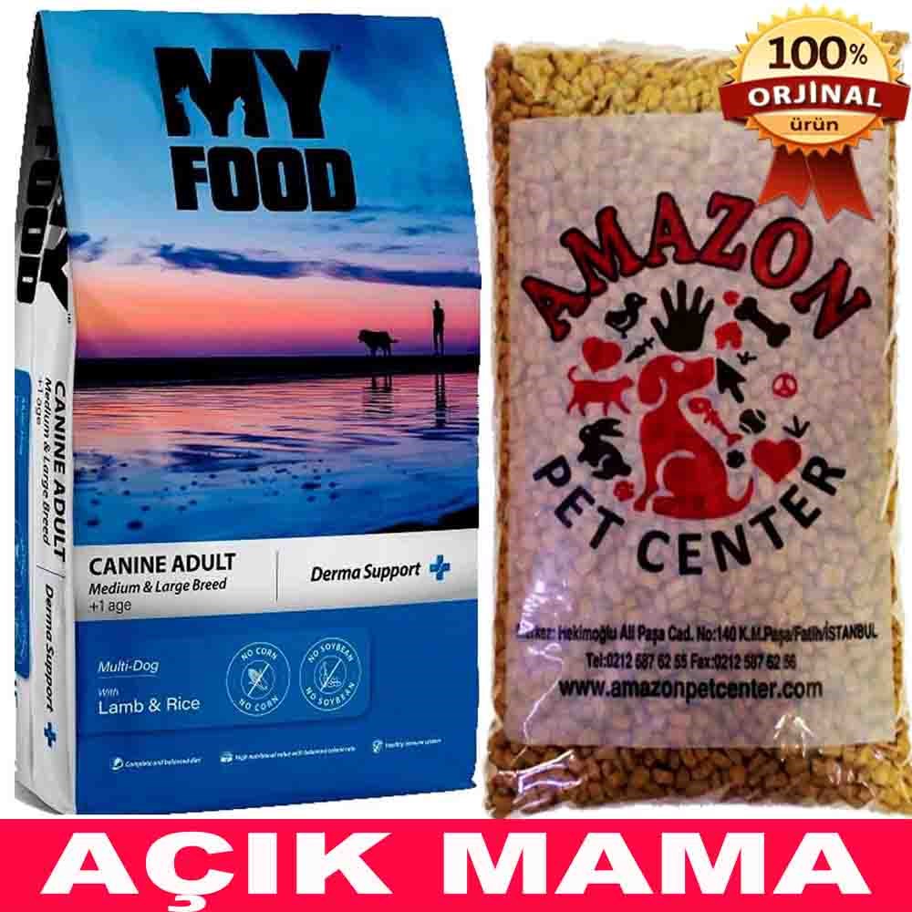 My Food Kuzulu Pirinçli Yetişkin Orta/Büyük Irk Köpek Maması Derma Support Açık 1 Kg 32130799 Amazon Pet Center