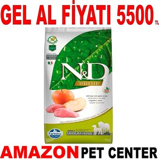N&D Prime Yaban Domuzlu ve Elmalı Tahılsız Orta ve Büyük Irk Yetişkin Köpek Maması 12 Kg Gel Al 18783001 Amazon Pet Center