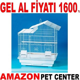 QH Çin Çatılı Papağan Kafesi Beyaz 46x36x57 Cm 81702-R Gel Al 35013594 Amazon Pet Center