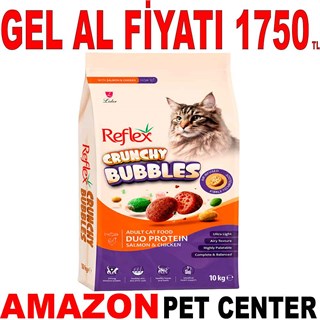 Reflex Crunchy Bubbles Somonlu ve Tavuklu Kedi Maması 10 Kg Gel Al 35014102 Amazon Pet Center