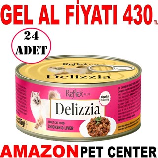 Reflex Plus Delizzia Soslu Tavuklu ve Ciğerli Parça Etli Kedi Konservesi 85 Gr 24 Ad Gel Al 35014096 Amazon Pet Center