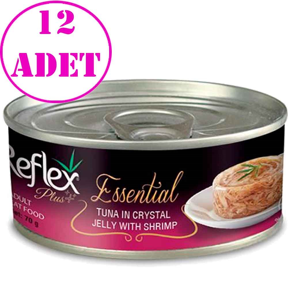 Reflex Plus Essential Ton Balıklı ve Karidesli Jel Yetişkin Kedi Konservesi 70 Gr 12 AD 32118582 Amazon Pet Center