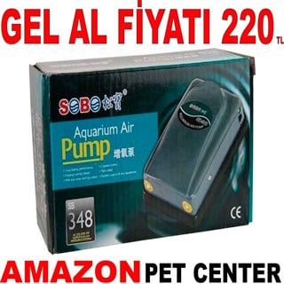 Sobo Akvaryum Hava Motoru Çift Çıkışlı 5W 2×4 Lt/Min SB-348 Gel Al 35003083 Amazon Pet Center