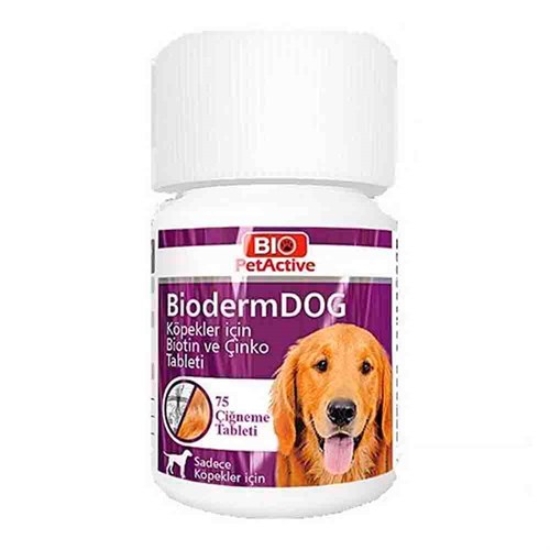 Bio Pet Active BioDerm Biotin ve Çinko Köpek Tableti 8698931093394 BioPetActive Köpek Vitaminleri Amazon Pet Center