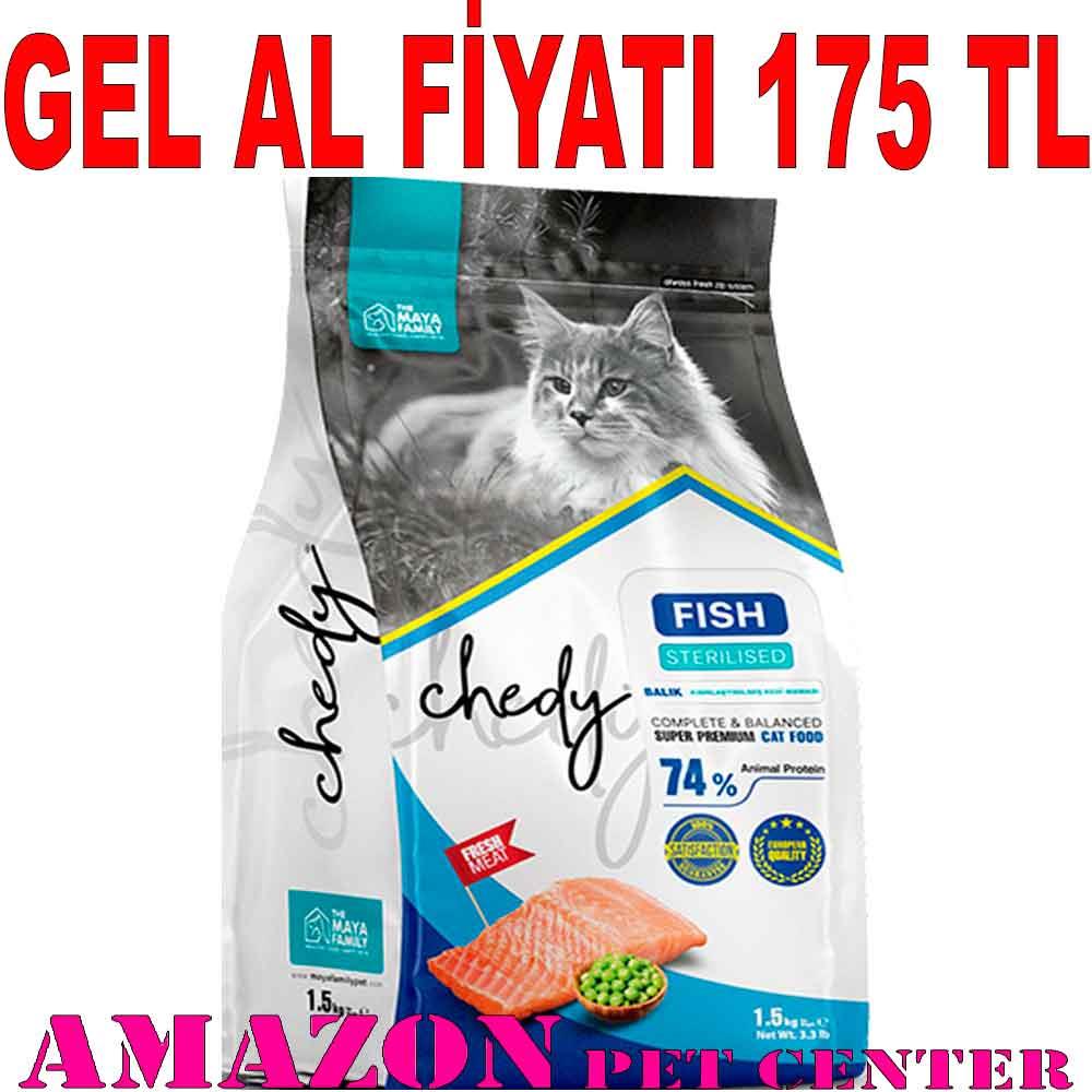 Chedy Balıklı Kısırlaştırılmış Kedi Maması 1.5 Kg 8683347070268 Amazon Pet Center