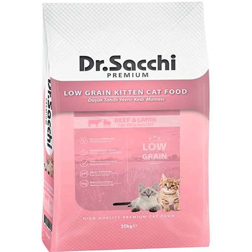 Dr Sacchi Düşük Tahıllı Etli Yavru Kedi Maması 10 KG 8690286591648 Dr Sacchi Yavru Kedi Mamaları Amazon Pet Center