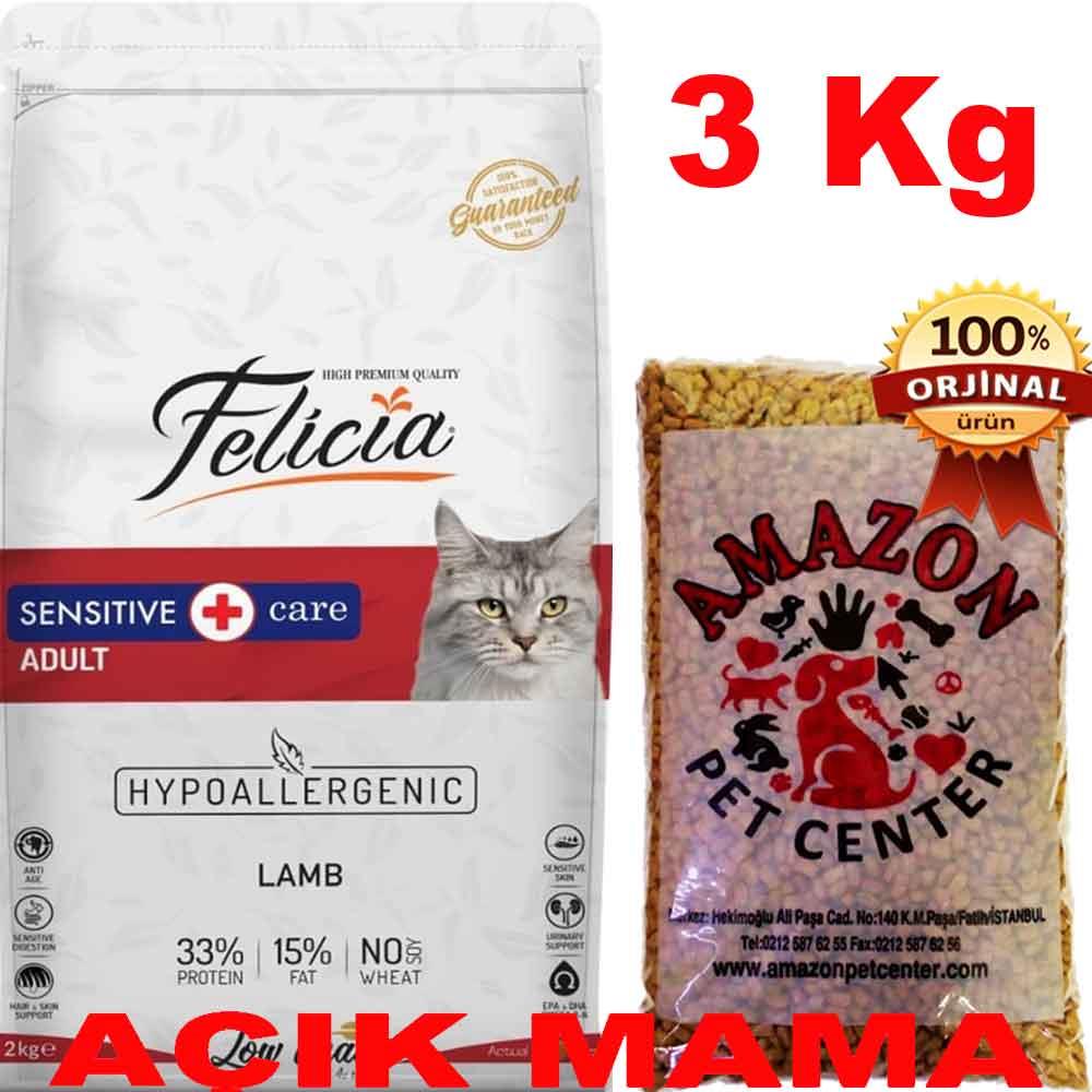 Felicia Düşük Tahıllı Kuzulu Kedi Maması Açık 3 Kg 32136036 Amazon Pet Center