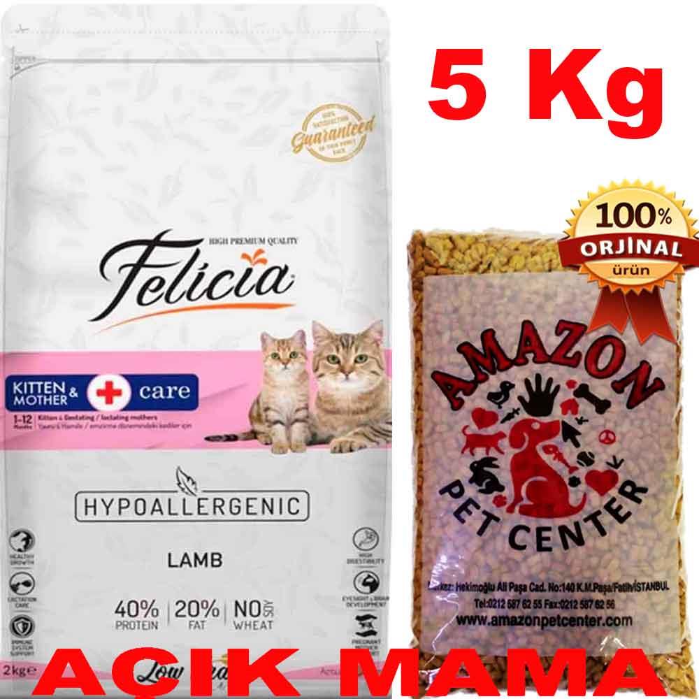 Felicia Kitten Düşük Tahıllı Kuzulu Açık 5 Kg 32136005 Amazon Pet Center