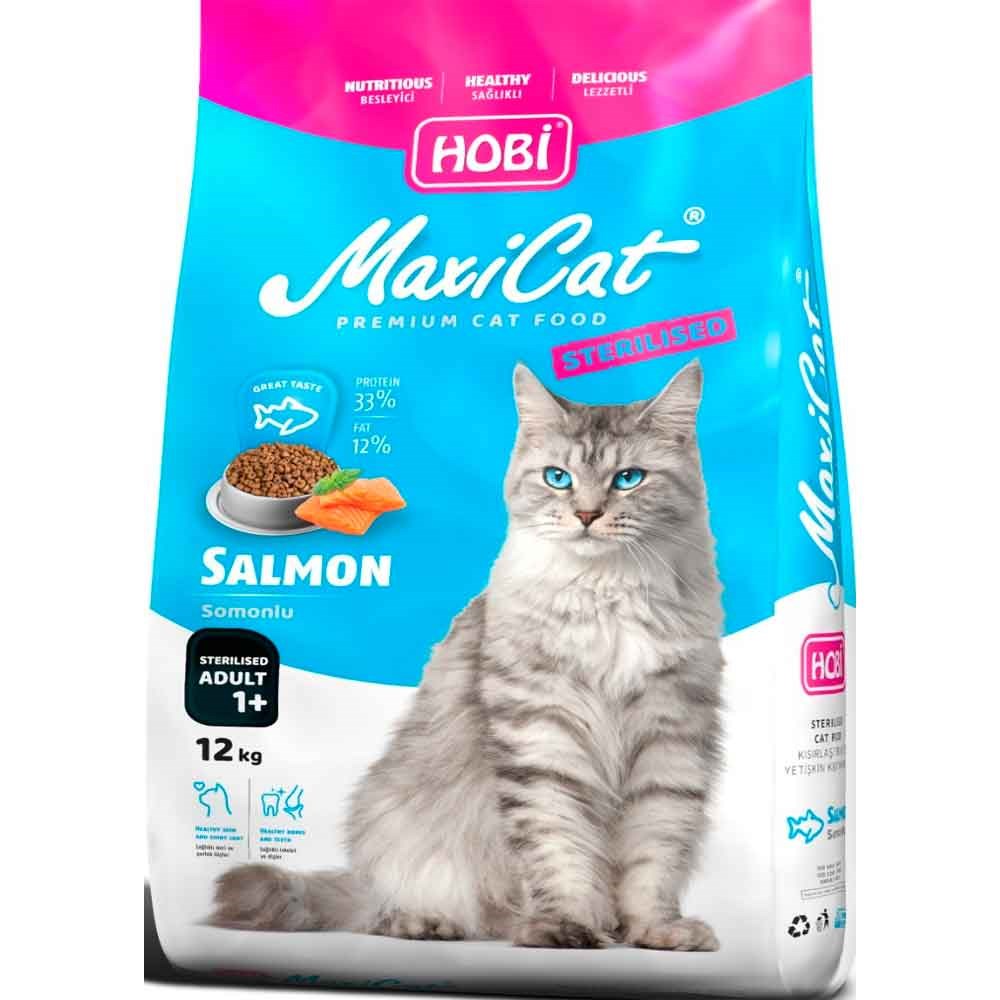 Hobi Maxicat Kısırlaştırılmış Kedi Maması Somon Balıklı 12 Kg 8698931010032 Amazon Pet Center