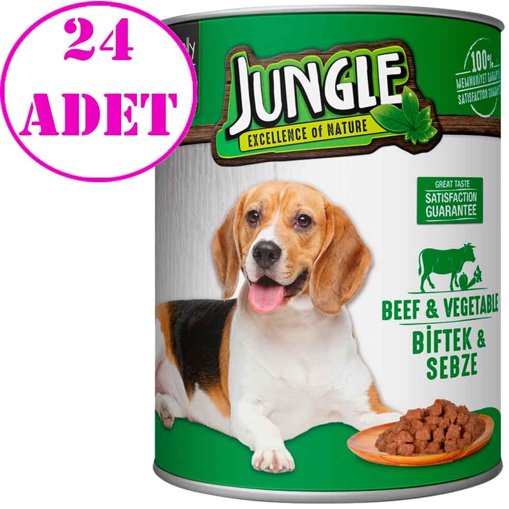 Jungle Köpek Konservesi Biftekli Sebzeli 415 GR 24 AD 32107746 Amazon Pet Center